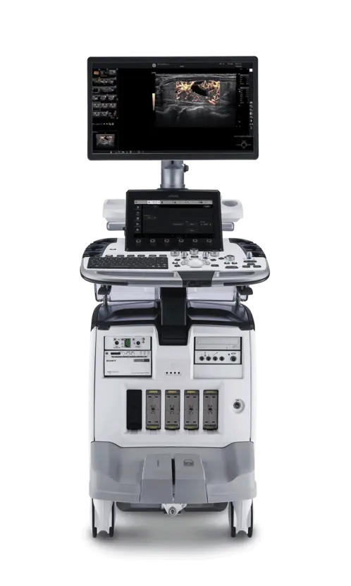 GE Logiq E10 ultrasound system with touchscreen monitor